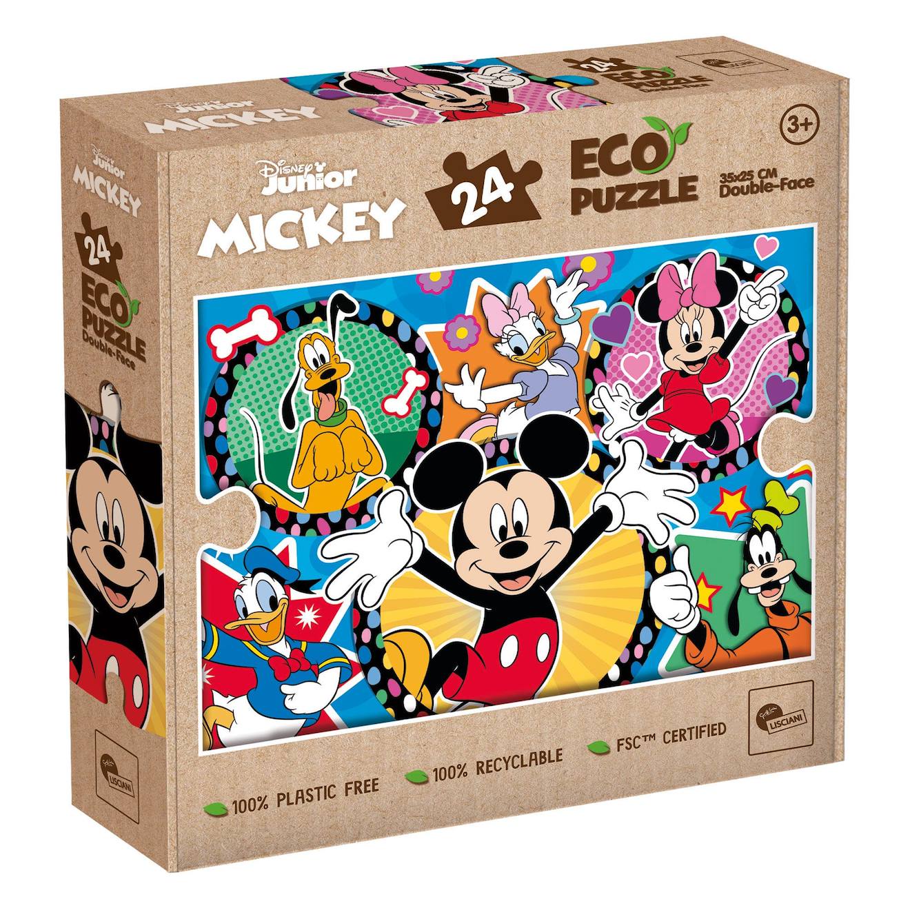 Eco-puzzle 24 Pcs Mini Double Face Mickey Multicolore