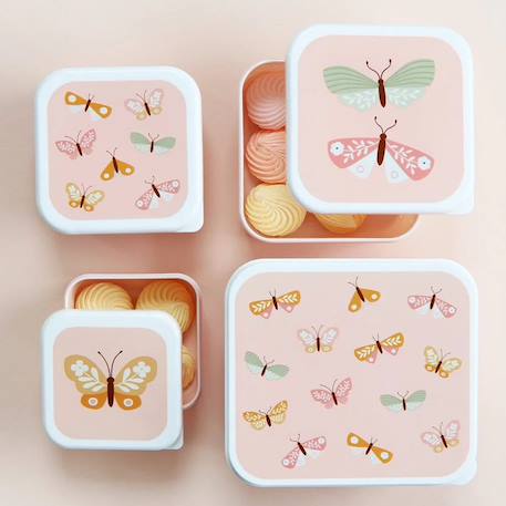 Lot de 4 boîtes à goûter Jaune+Kaki+Princesses+Robot+Rose+Rose, rouge, violet+Vert de gris 26 - vertbaudet enfant 