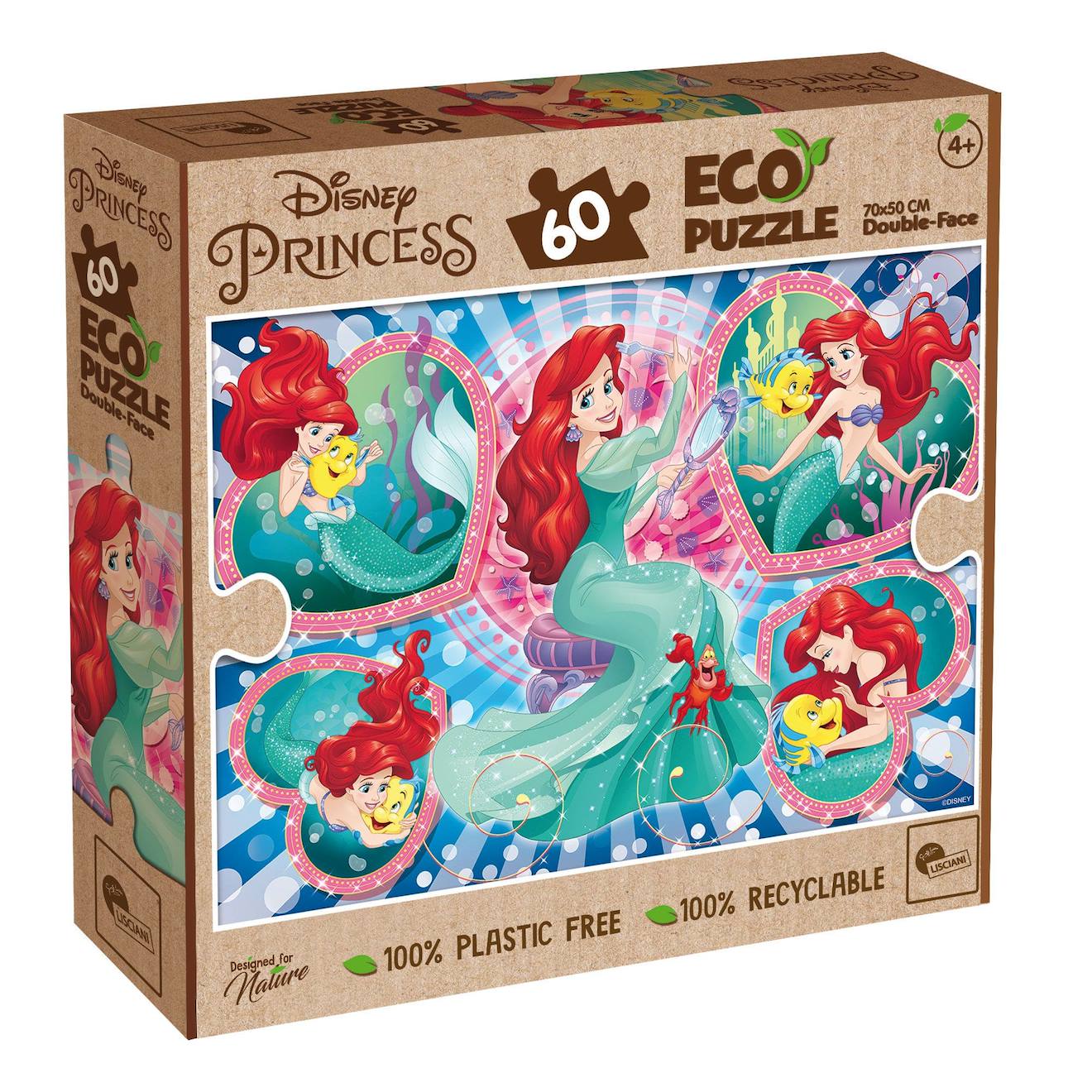 Eco-puzzle 60 Pcs Double Face Little Mermaid Multicolore