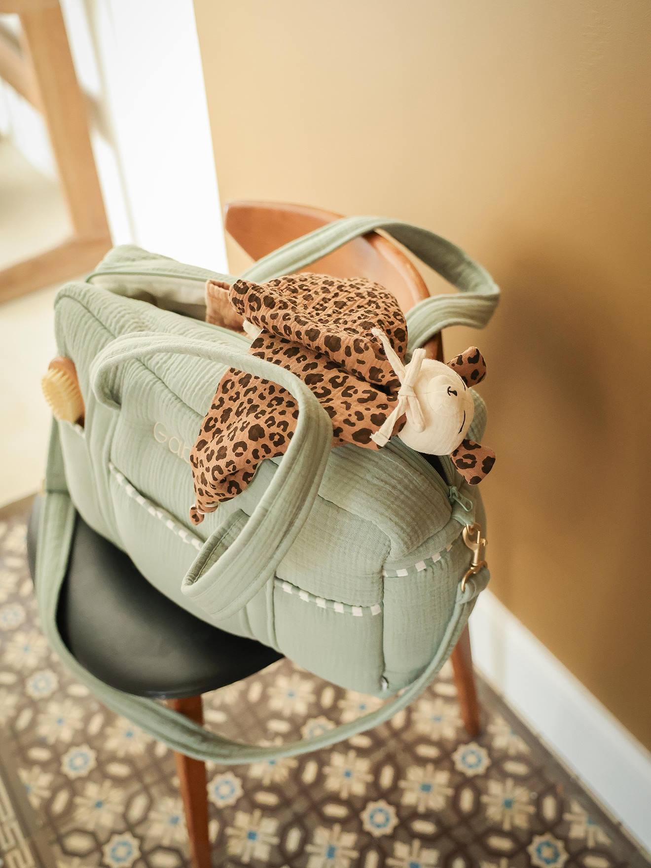 Sac à langer évolutif 24 ou 48h personnalisable vert sauge