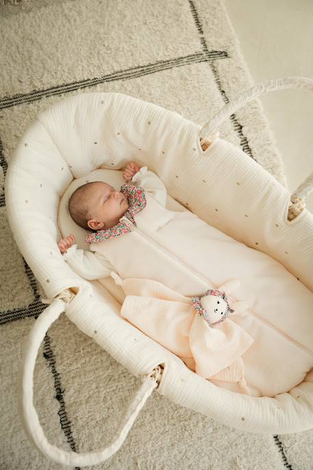 Envie De Fraise - Couffin bébé en fibres naturelles tressées blanc