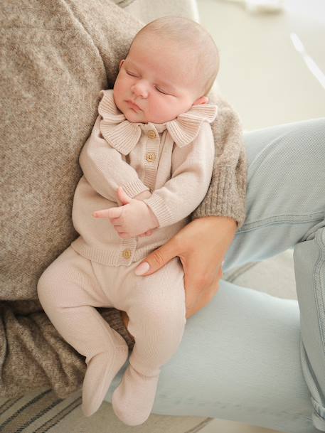 Envie De Fraise - Ensemble naissance laine et cachemire personnalisable blush