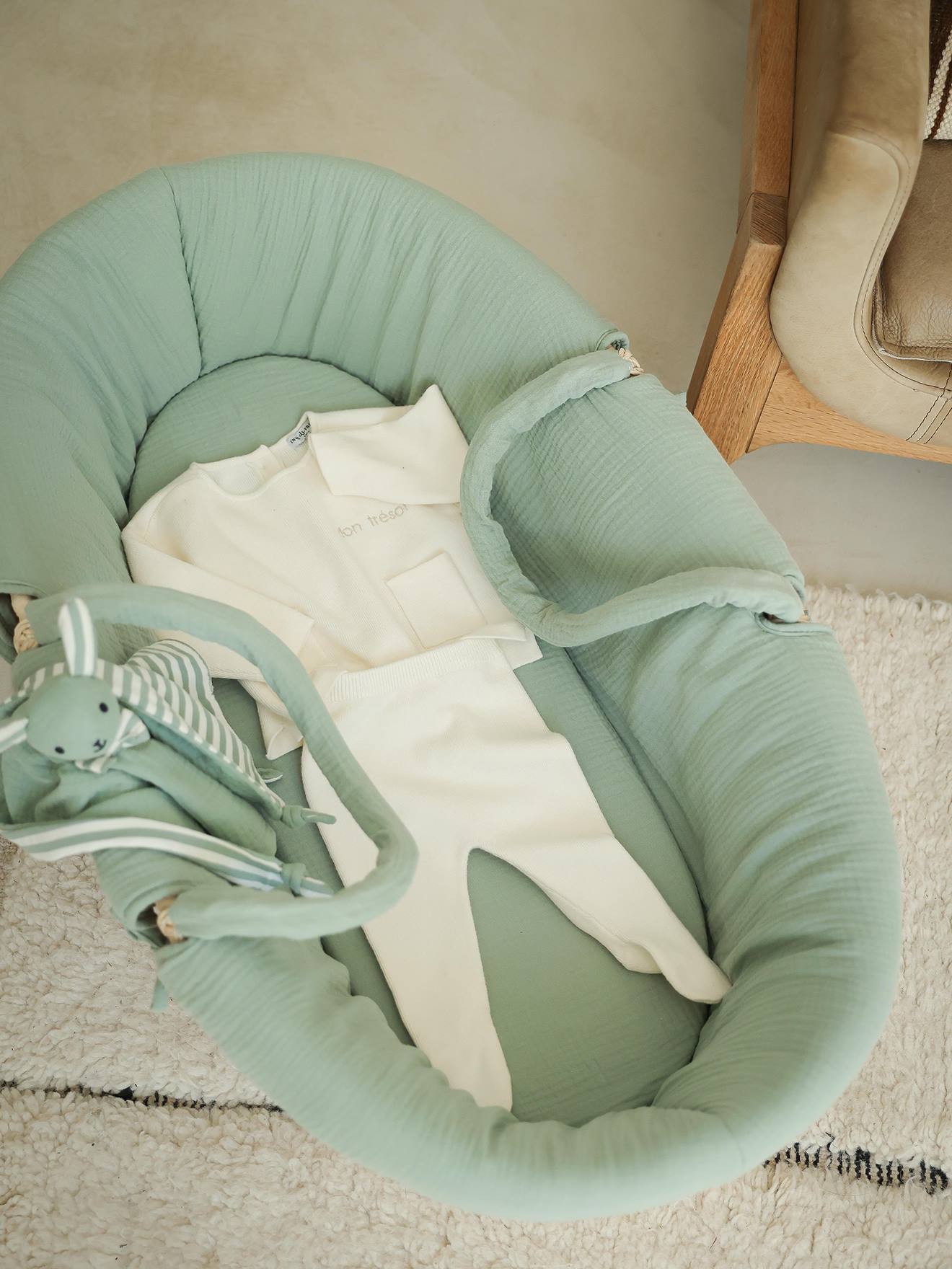 Ensemble bébé mixte en tricot personnalisable écru (Envie De Fraise) - Image 1