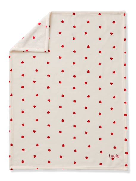 Vertbaudet - Plaid imprimé polaire personnalisable rouge imprimé