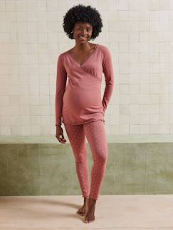 Vêtements de grossesse-Ensemble 2 pièces pyjama grossesse et allaitement coton biologique*