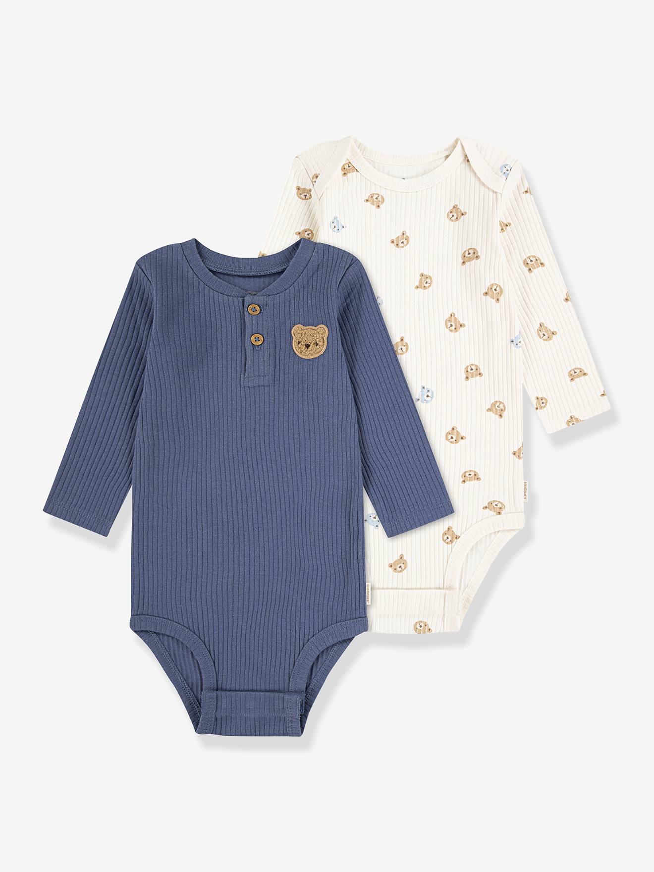 Lot de 2 bodies manches longues marine