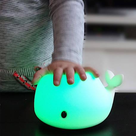 Veilleuse moby rechargeable bleue (12 cm) Blanc+Bleu, noir+Gris, blanc, noir 2 - vertbaudet enfant 
