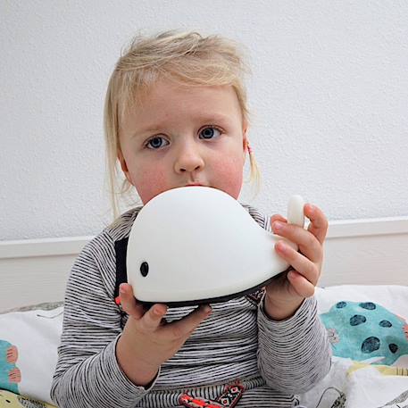 Veilleuse moby rechargeable bleue (12 cm) Blanc+Bleu, noir+Gris, blanc, noir 3 - vertbaudet enfant 