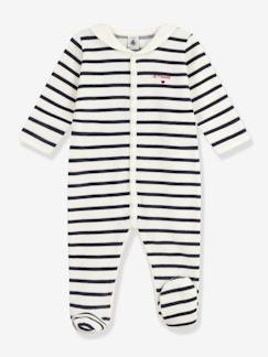 Bébé-Pyjama, surpyjama-Pyjama bébé mixte en velours imprimé rayures