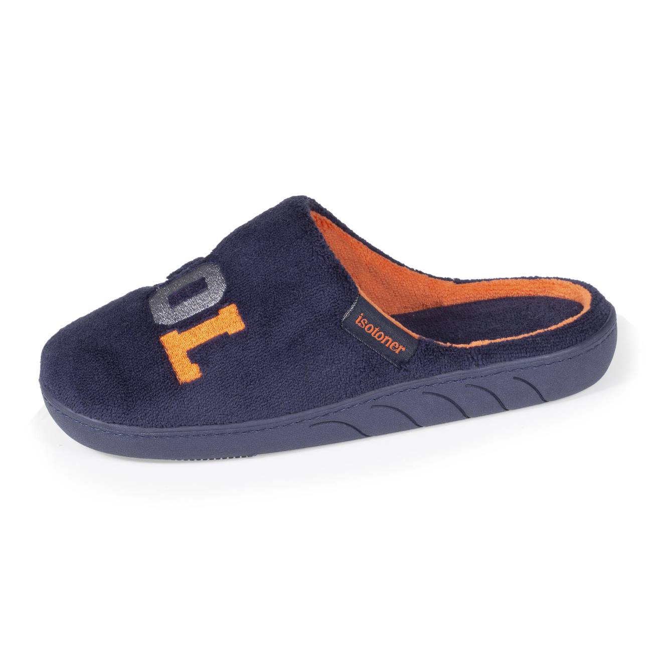 Isotoner - Chaussons Mules Micro-éponge Marine