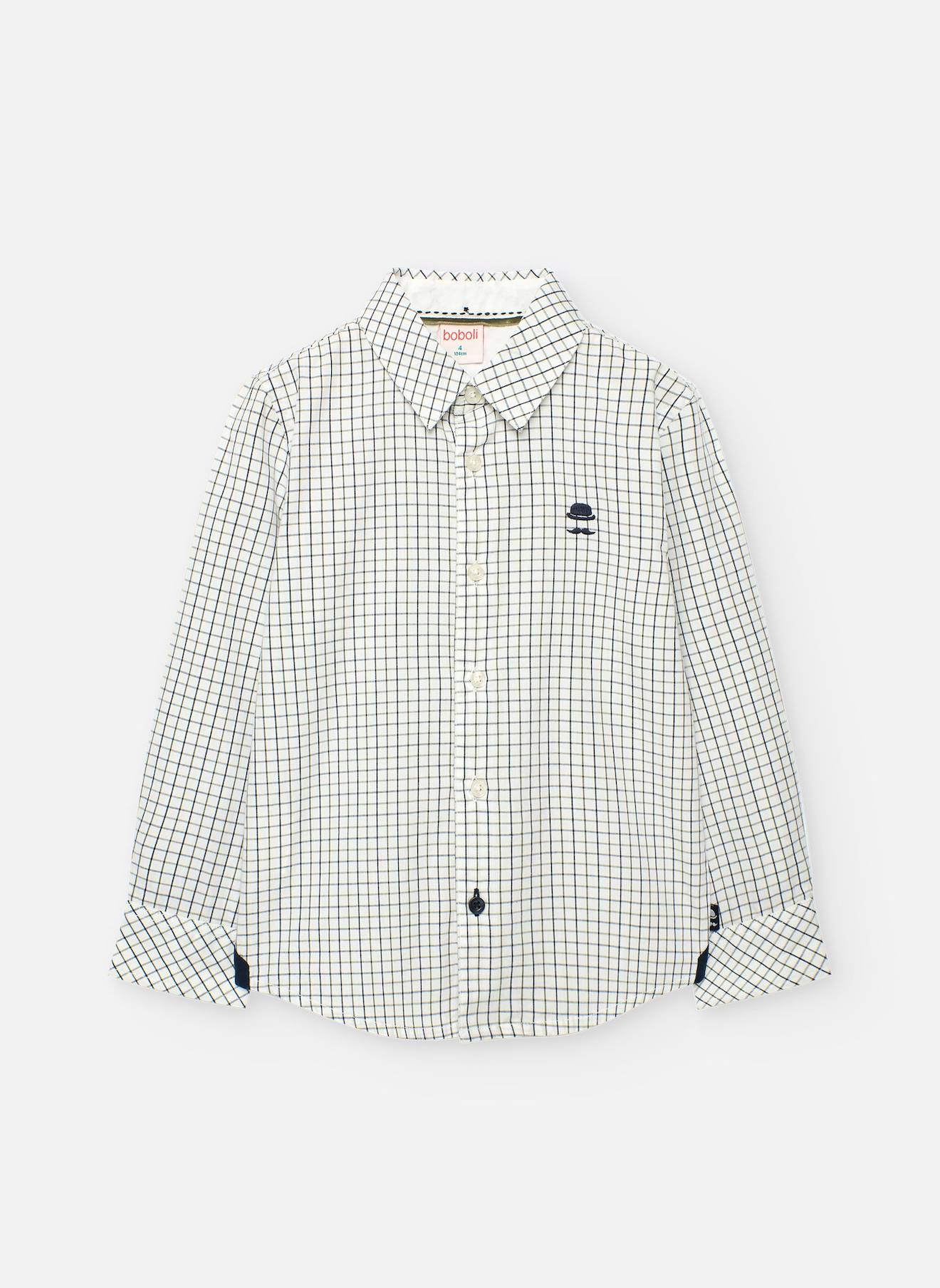 Chemise Garçon Popeline À Carreaux Multicolore