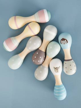 Lot de 2 hochets maraca en bois pour enfants et adultes, jouet musical à son clair pour l'éducation musicale, le divertissement à domicile