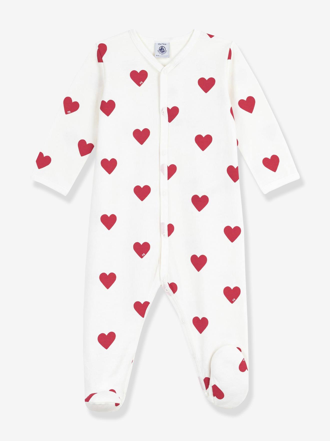 Pyjama bb mixte en molleton imprim coeurs blanc 35 €