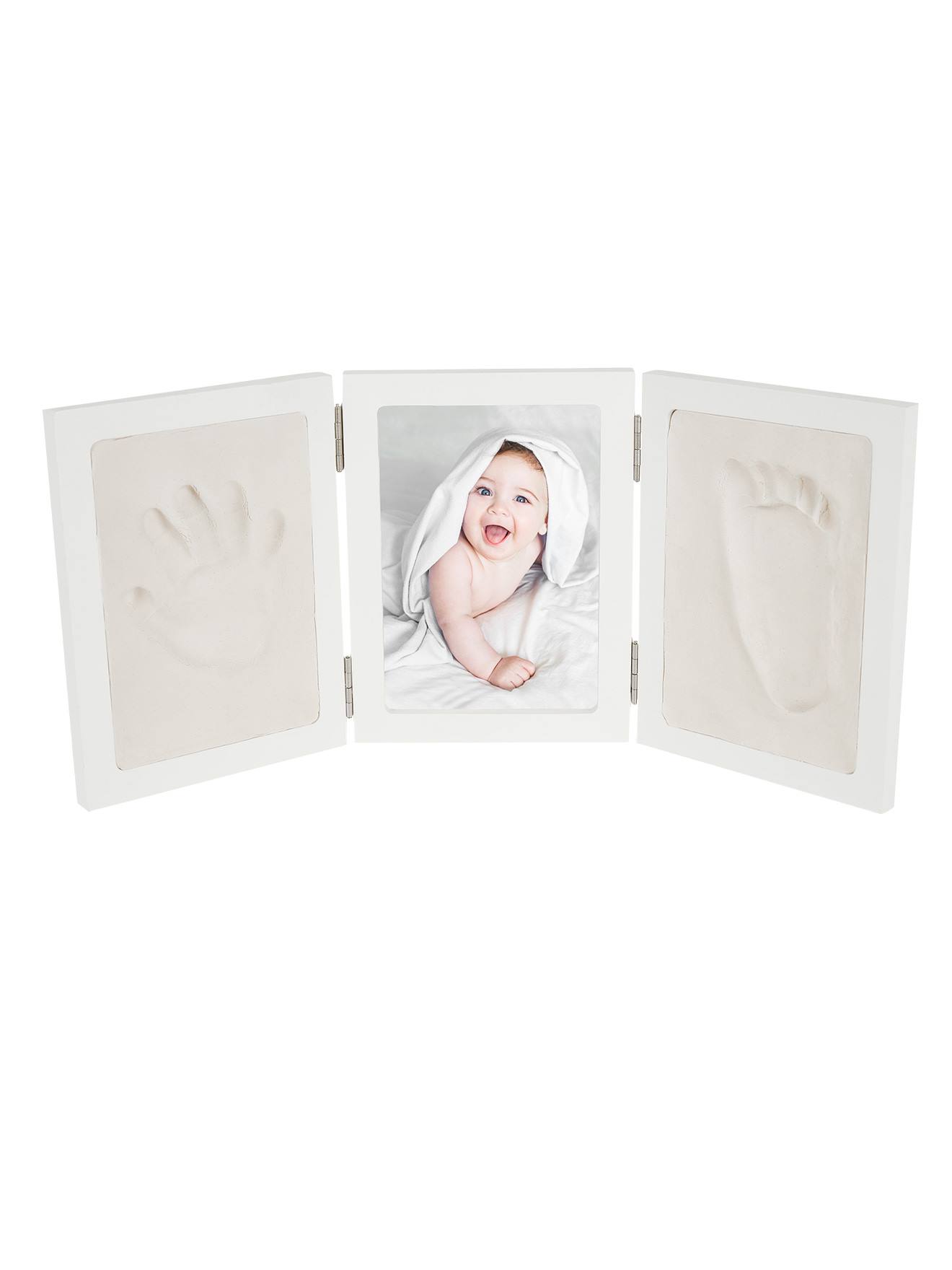 Cadre Photo En Bois - Empreinte En Plâtre Triptychon