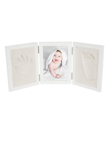 Bieco - Cadre Photo En Bois - Empreinte En Plâtre Triptychon