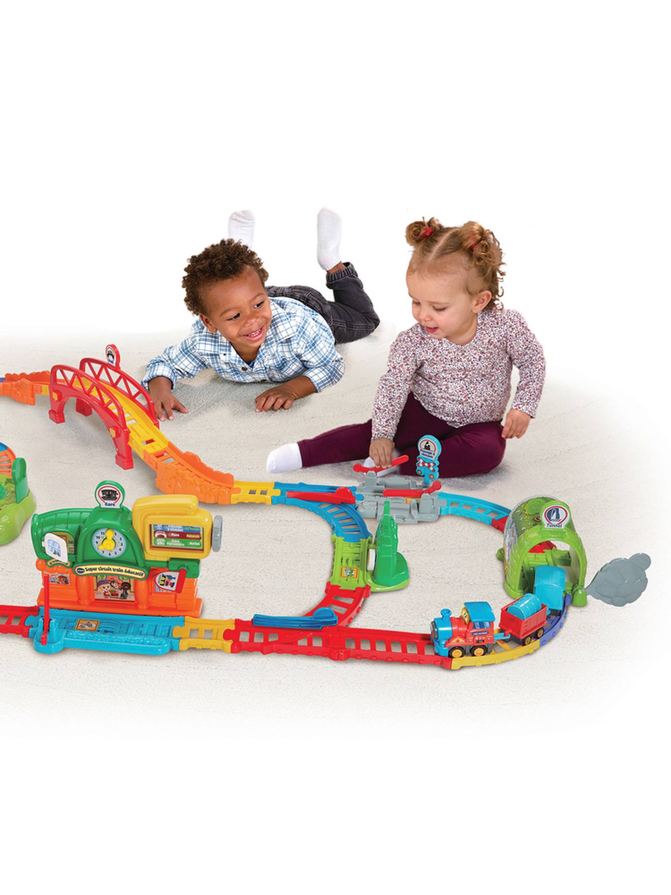 Super circuit train éducatif multicolore