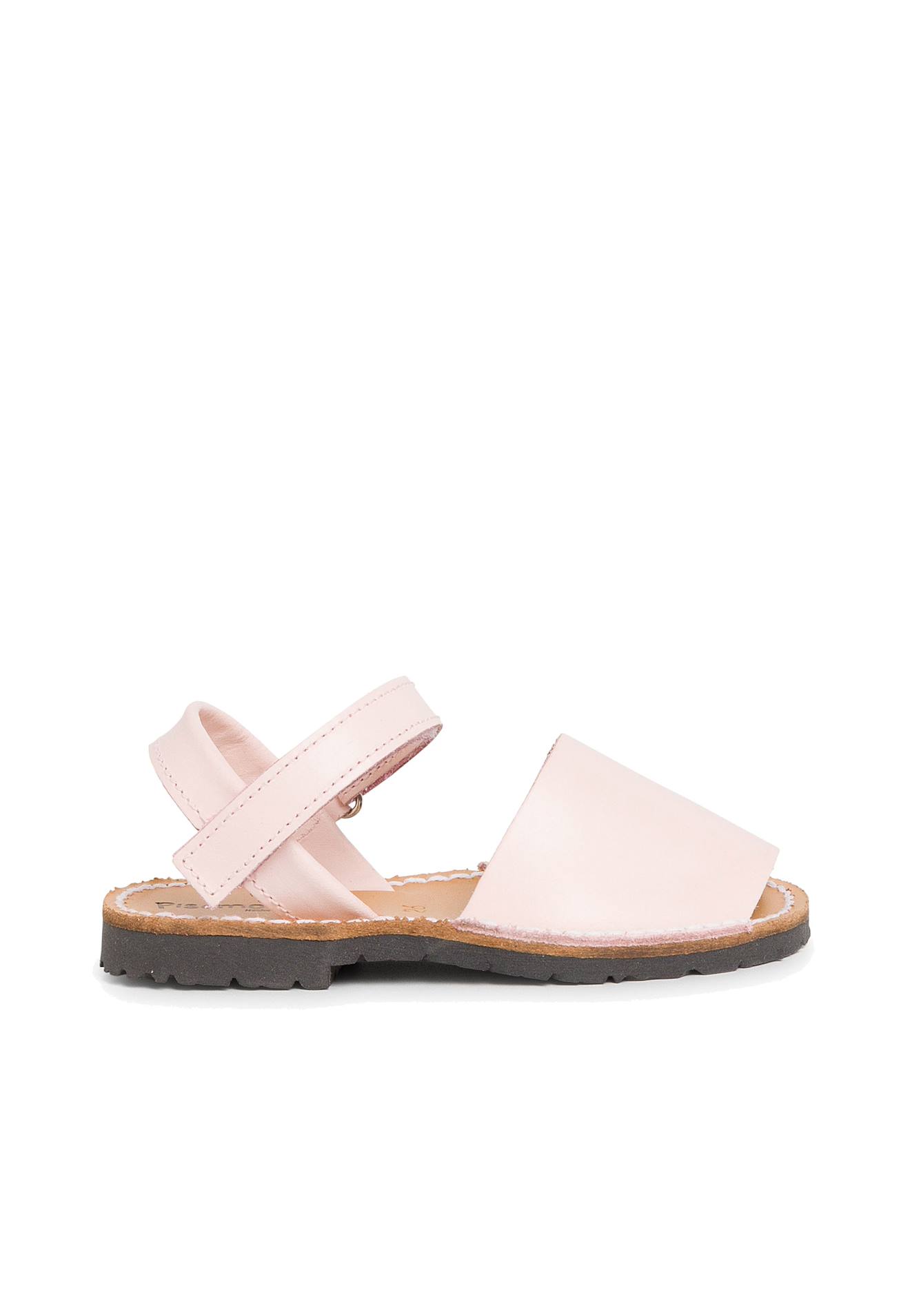 Sandales Avarcas Cuir Nappa Et À Scratch Pour Enfant Rose