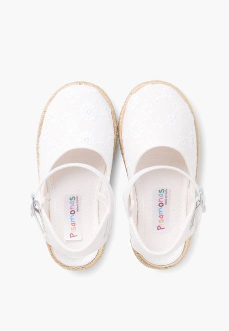 Espadrilles enfant avec fermeture à boucle Blanc+Rose+Rose pâle+Sable 5 - vertbaudet enfant 