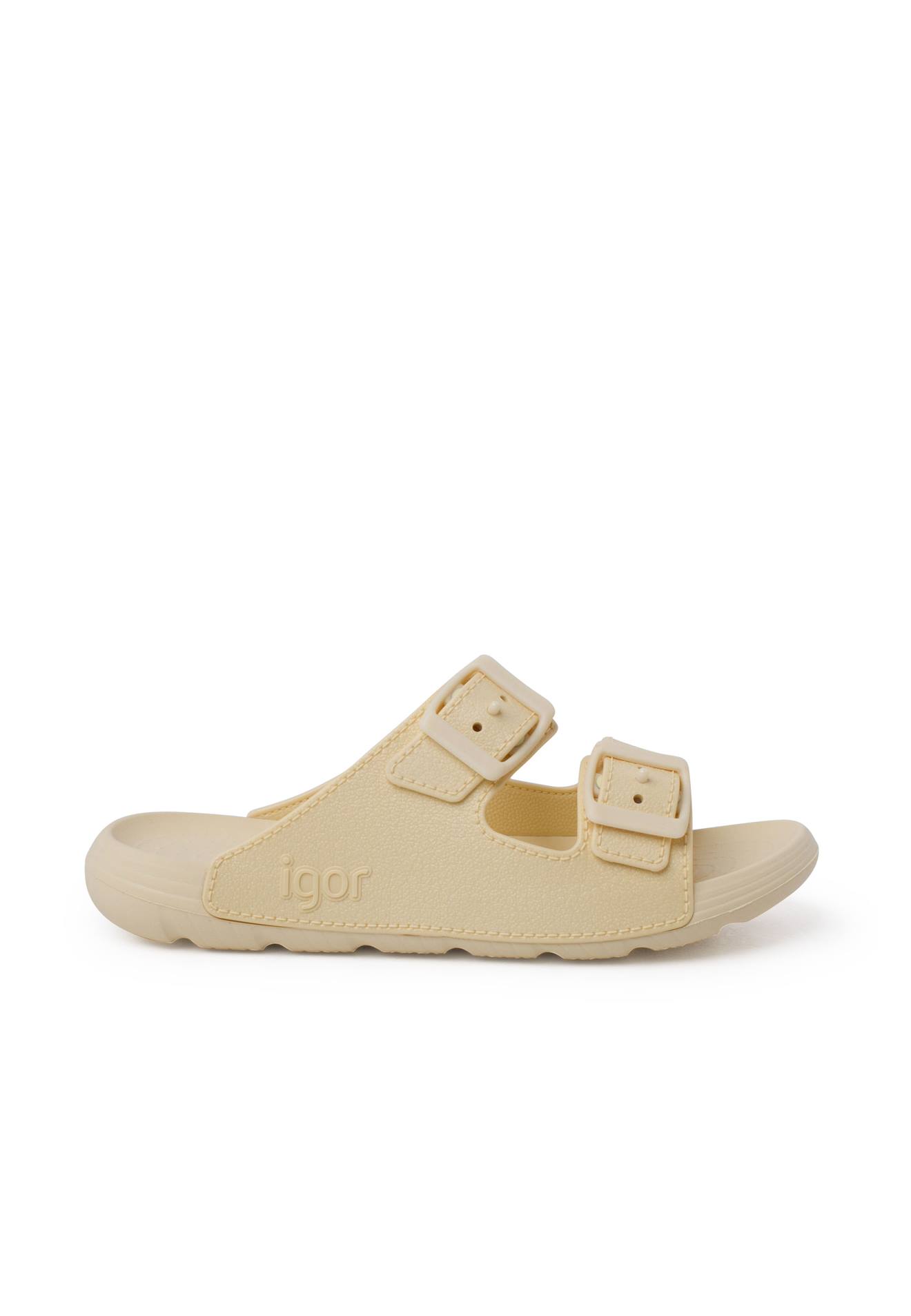 Tongs Double Boucle Semelle Eva Ivoire