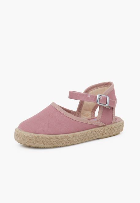 Espadrilles enfant avec fermeture à boucle Blanc+Rose+Rose pâle+Sable 14 - vertbaudet enfant 