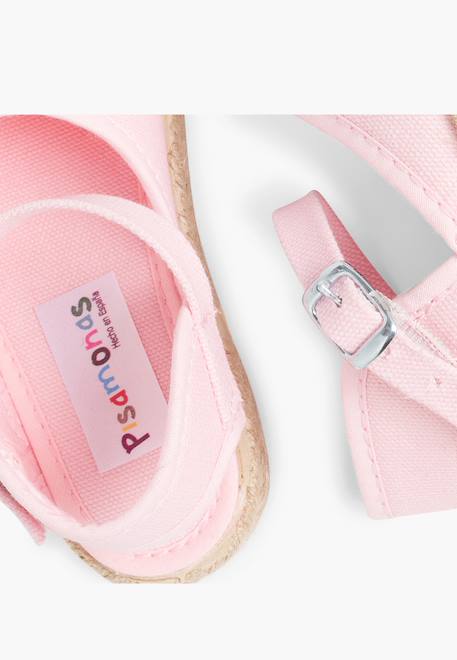 Espadrilles enfant avec fermeture à boucle Blanc+Rose+Rose pâle+Sable 12 - vertbaudet enfant 