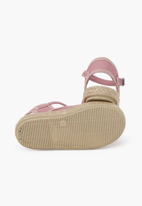 Espadrilles enfant avec fermeture à boucle Blanc+Rose+Rose pâle+Sable 15 - vertbaudet enfant 