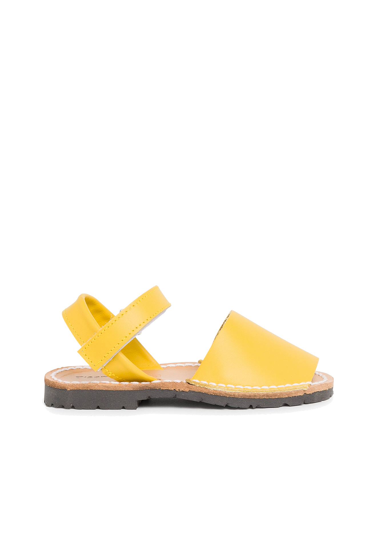 Sandales Avarcas Cuir Nappa Et À Scratch Jaune