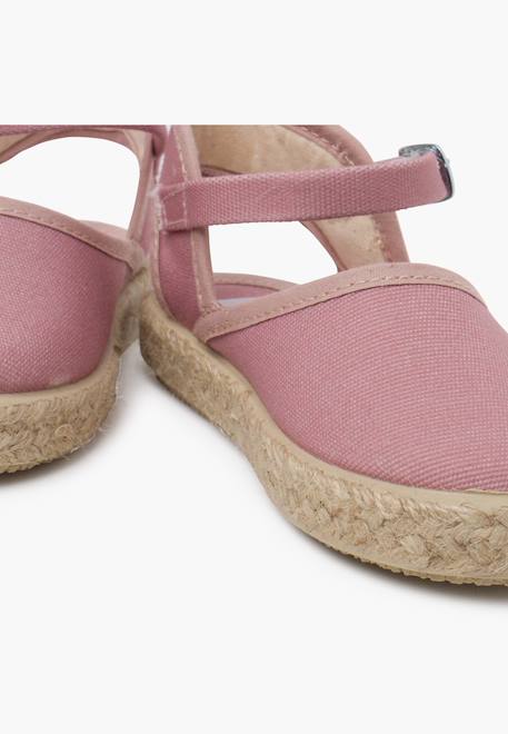 Espadrilles enfant avec fermeture à boucle Blanc+Rose+Rose pâle+Sable 18 - vertbaudet enfant 