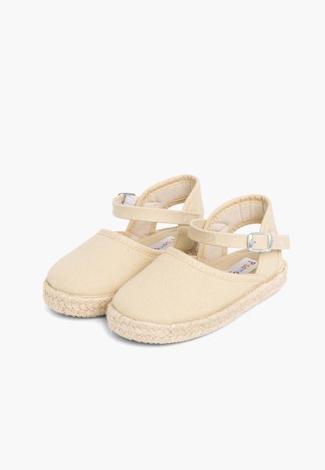 Espadrilles enfant avec fermeture à boucle Blanc+Rose+Rose pâle+Sable 22 - vertbaudet enfant 