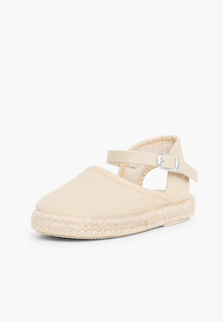 Espadrilles enfant avec fermeture à boucle Blanc+Rose+Rose pâle+Sable 20 - vertbaudet enfant 