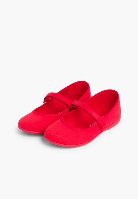 Babies à scratch fin en toile pour fille Blanc+Bleu azur+Bleu marine+Ciel clair+Corail+Écru+Fucsia+Jaune citron+Pêche+Rouge+Sable+Vert fougère 54 - vertbaudet enfant 