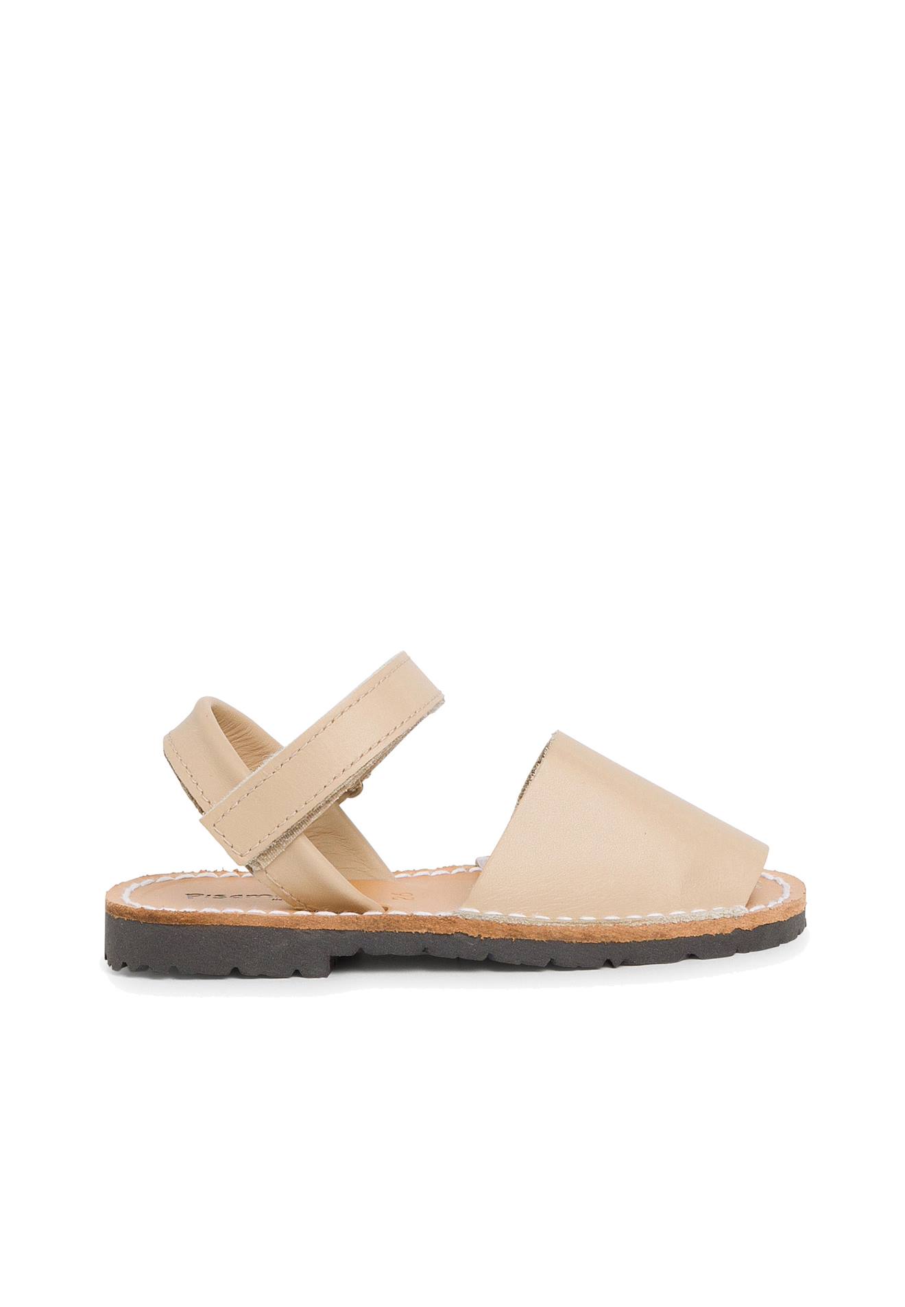 Sandales Avarcas Cuir Nappa Et À Scratch Sable