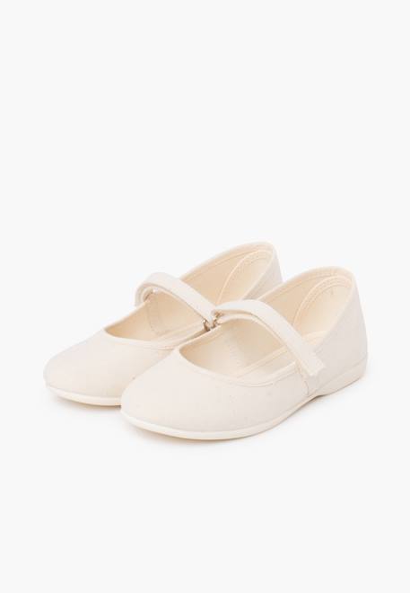 Babies à scratch fin en toile pour fille Blanc+Bleu azur+Bleu marine+Ciel clair+Corail+Écru+Fucsia+Jaune citron+Pêche+Rouge+Sable+Vert fougère 32 - vertbaudet enfant 