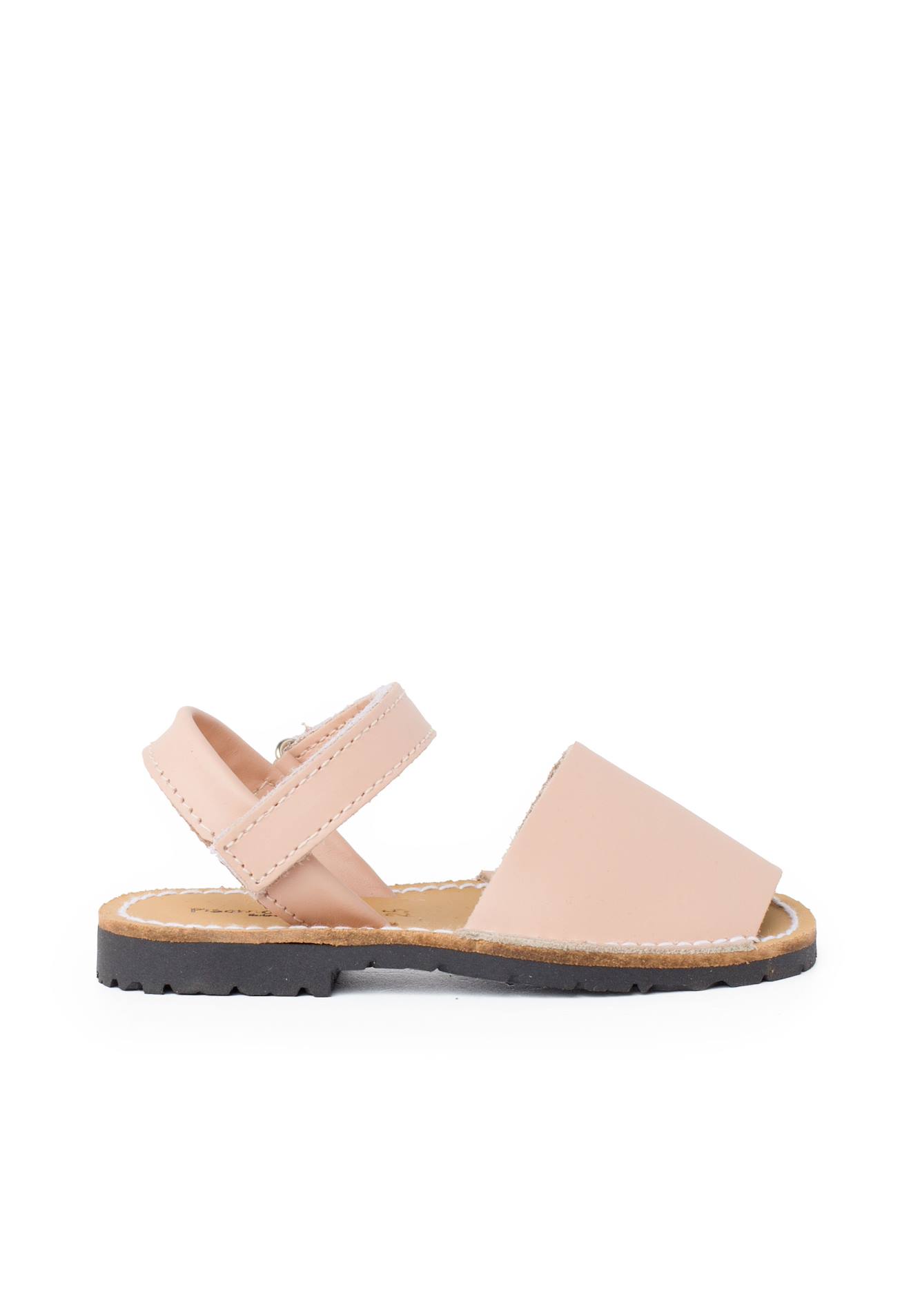 Sandales Avarcas Cuir Nappa Et À Scratch Pour Enfant Couleur Chair