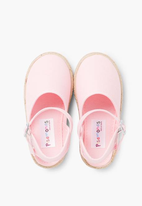 Espadrilles enfant avec fermeture à boucle Blanc+Rose+Rose pâle+Sable 11 - vertbaudet enfant 