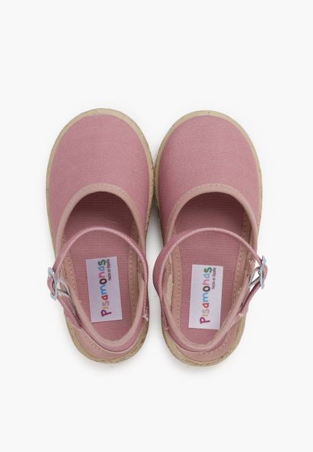 Espadrilles enfant avec fermeture à boucle Blanc+Rose+Rose pâle+Sable 17 - vertbaudet enfant 