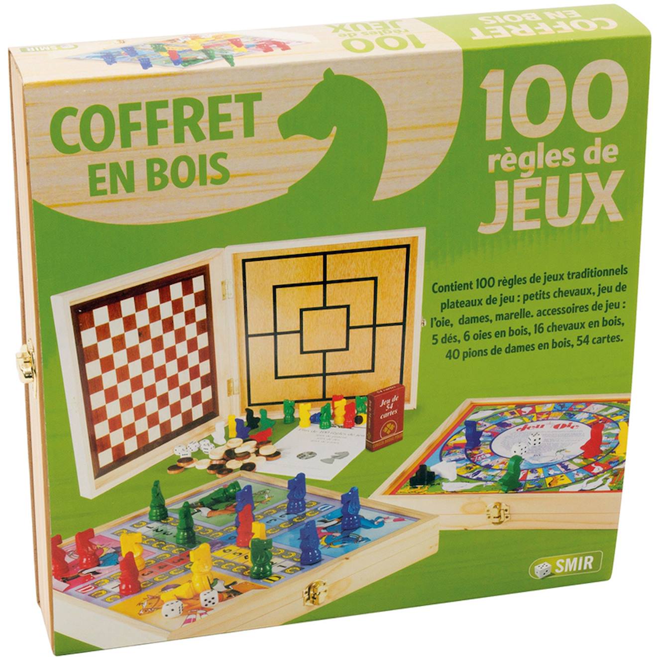 Coffret 100 Jeux En Bois Multicolore