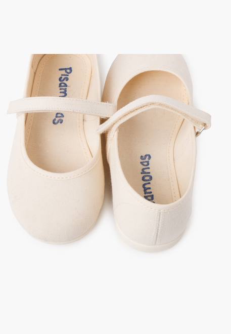 Babies à scratch fin en toile pour fille Blanc+Bleu azur+Bleu marine+Ciel clair+Corail+Écru+Fucsia+Jaune citron+Pêche+Rouge+Sable+Vert fougère 34 - vertbaudet enfant 