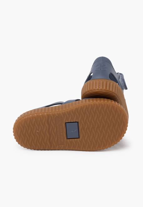 Sandales plastique semelle caramel Bleu+Ivoire 3 - vertbaudet enfant 