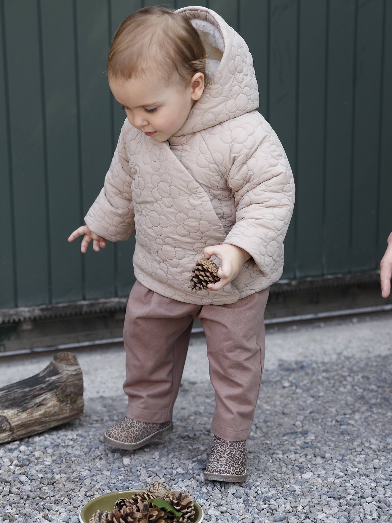 Manteau matelassé fantaisie bébé beige