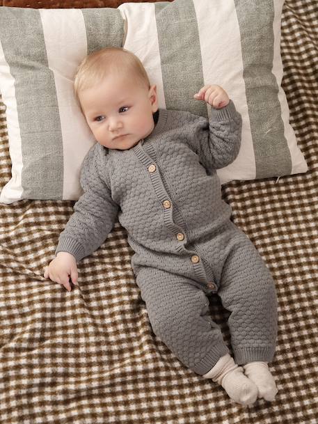 Bébé-Combinaison naissance en tricot texturé