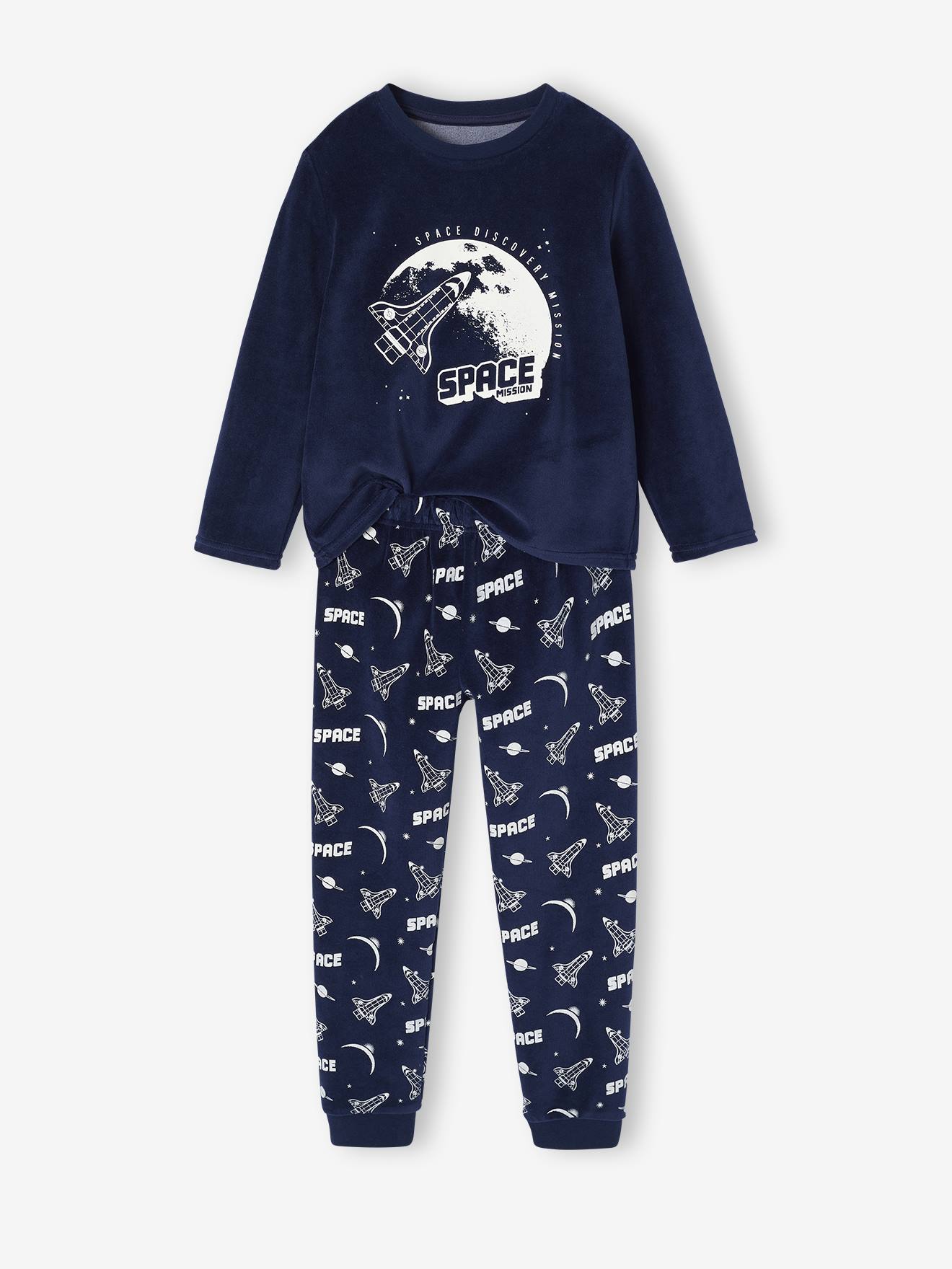 Pyjama garon velours fuse marine 12 €