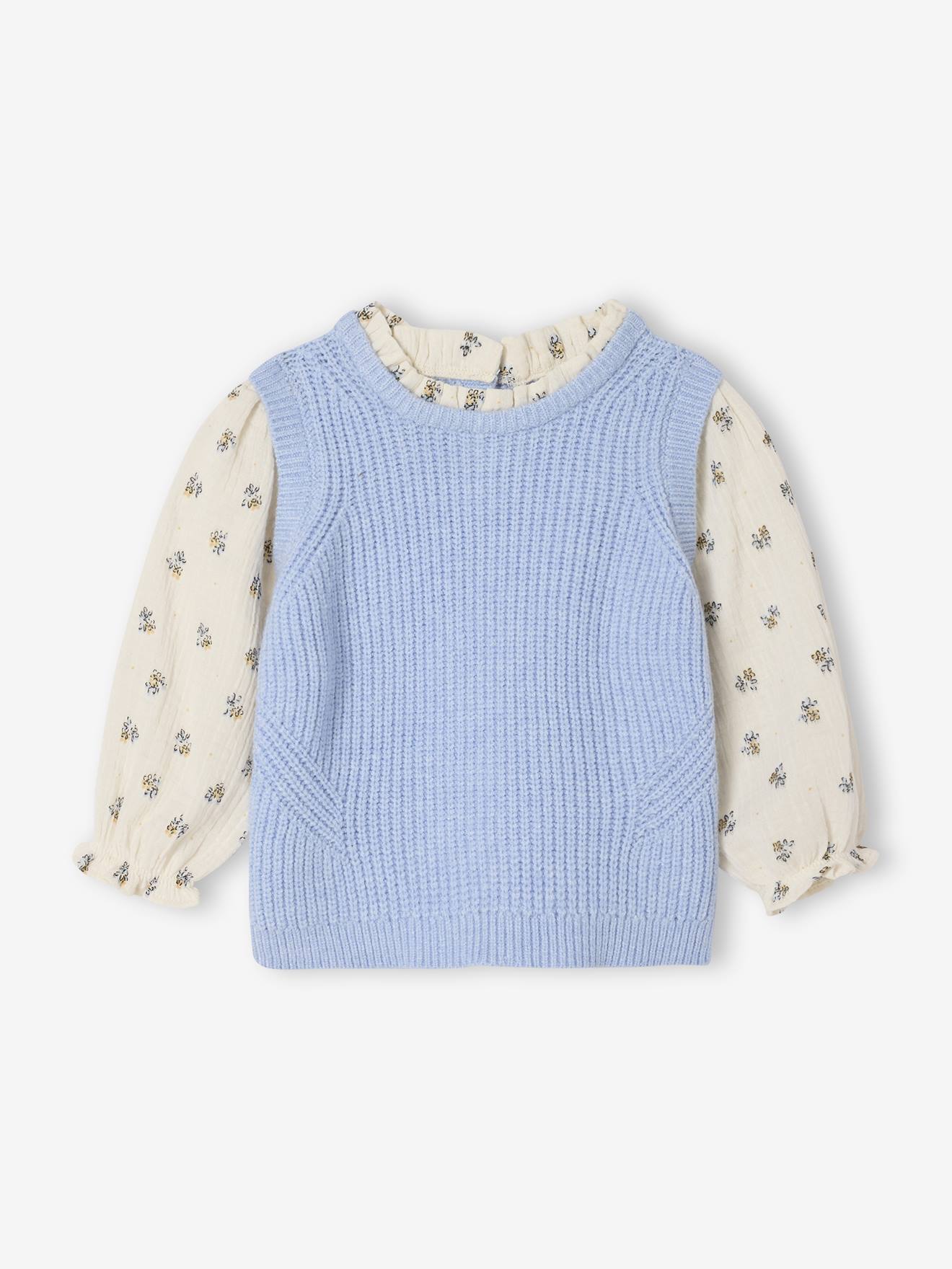 Pull 2 en 1 bb bleu ciel 11$