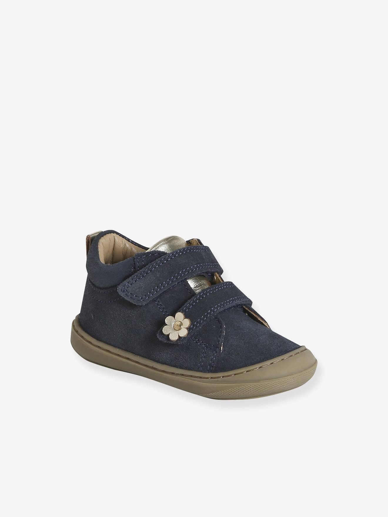 Chaussures premiers pas bébé scratchs marine