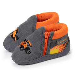 -Chaussons bottillons à zip, faciles à enfiler, bon maintien du pied, semelle antidérapante