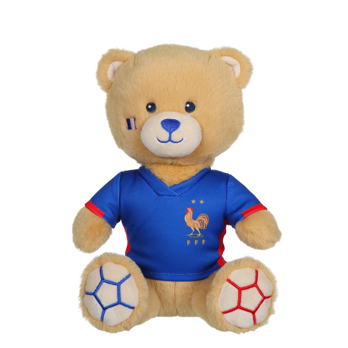 Peluche Fff Equipe De France De Football, Ours Maillot 24 Cm Blanc