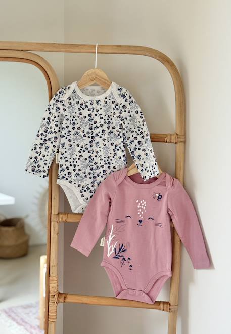 Bébé-Lot de 2 bodies bébé manches longues céleste