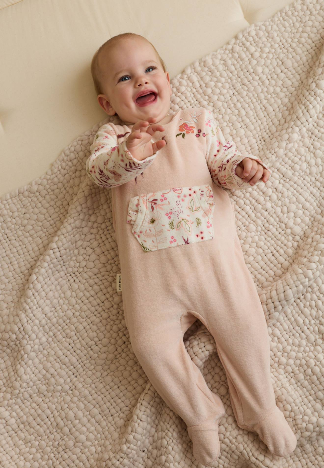 Pyjama Bébé En Velours Manouk Rose