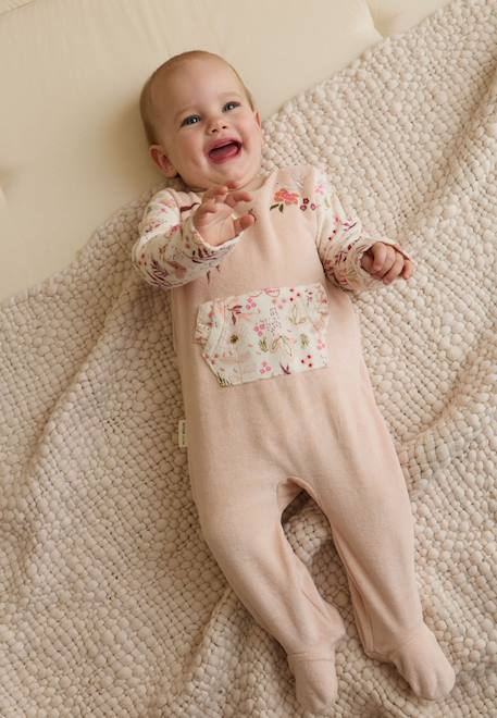 Petit Beguin - Pyjama Bébé En Velours Manouk Rose