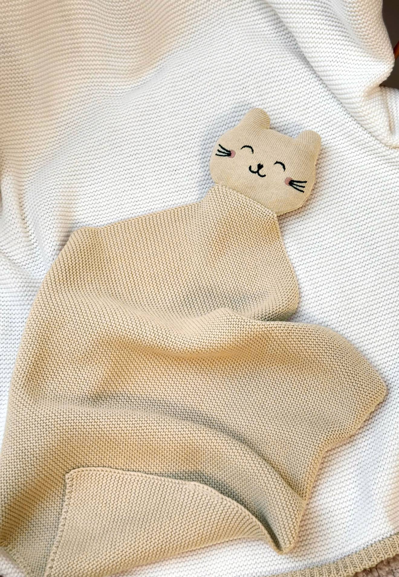 Doudou En Tricot Hello Baby Sable (Petit Beguin) - Image 1